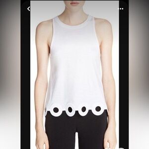 Beautiful, elegant white Carven sleeveless top. Size large.